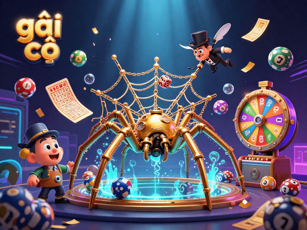 Engage with the vibrant lottery world in this illustration showcasing gái gọi with lively game elements.