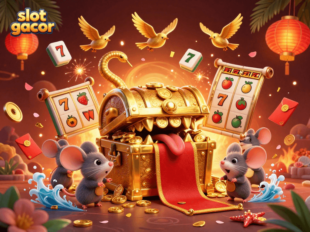 Menangkan slot gacor dengan ilustrasi kotak harta karun emas yang menarik perhatian di KOITOTO untuk petualangan beruntung.