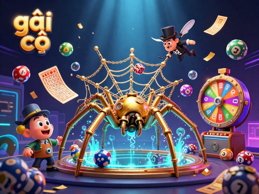 Engage with the vibrant lottery world in this illustration showcasing gái gọi with lively game elements.