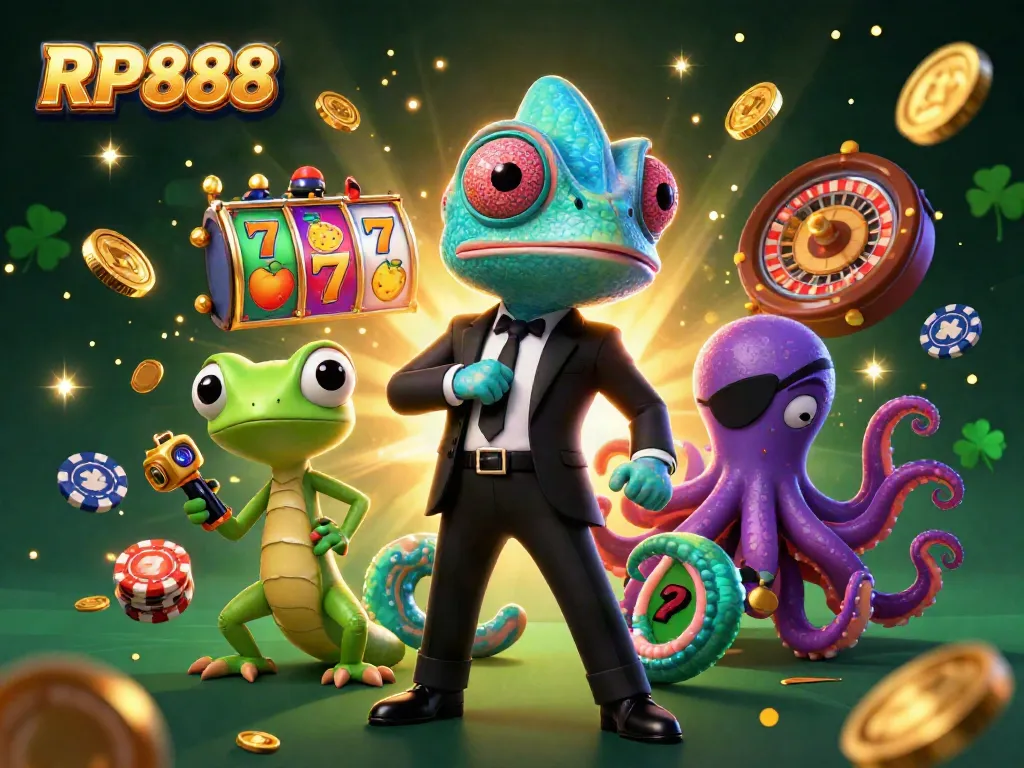 Experience thrilling action with RP888 as dynamic slot reels and characters come alive in casino excitement