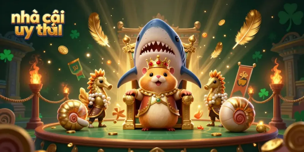 Engage with the vibrant casino world featuring a golden hamster king, embodying nhà cái uy tín.