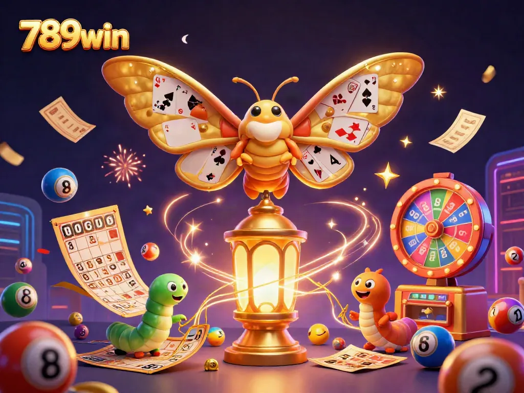 Experience vibrant casino excitement with 789win's dynamic elements like lottery balls and golden tickets.