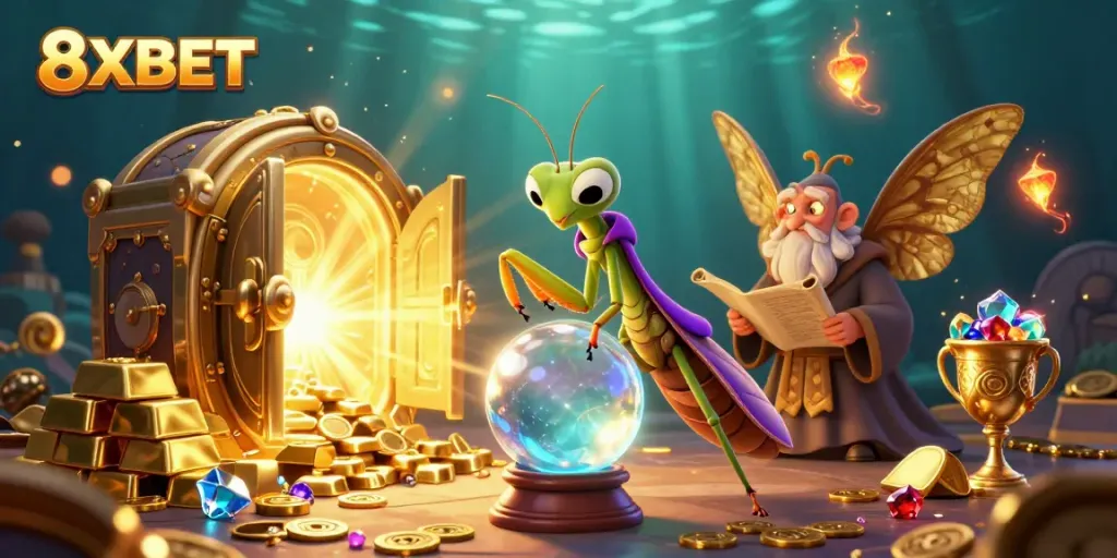 Experience thrilling moments at 8XBET with a mystical scene of fortune tellers and treasures.