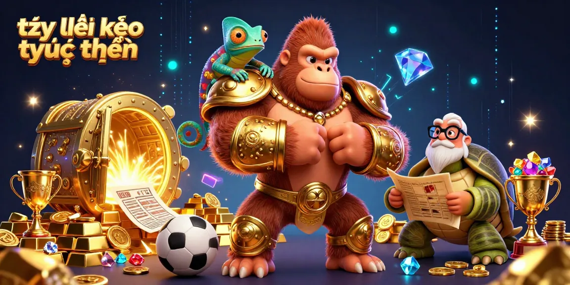 Experience the excitement of tỷ lệ kèo trực tuyến with a dynamic 3D gambling illustration featuring iconic characters.