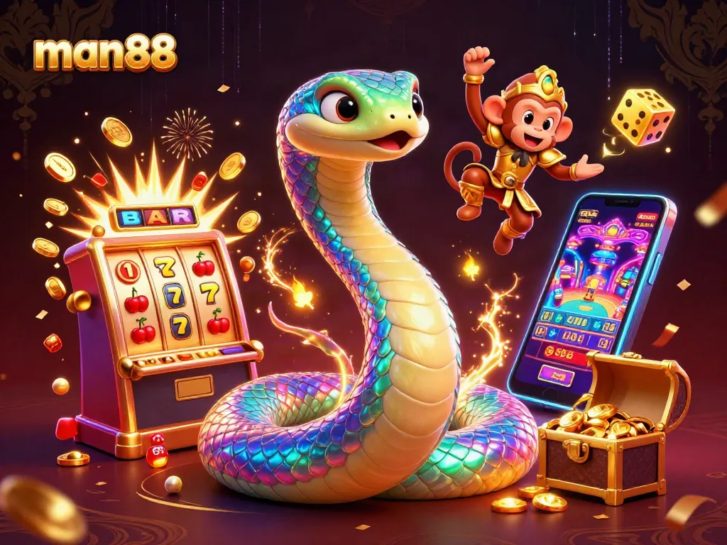Win big at man88 with an exciting jackpot explosion from a 3D slot machine and magical characters.