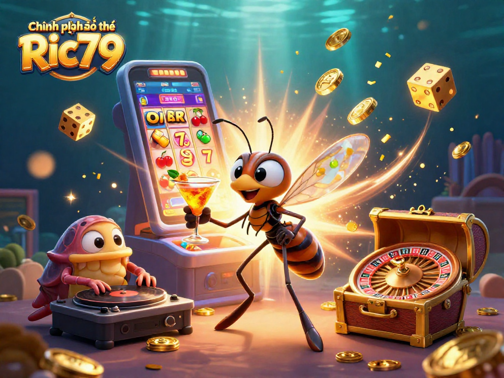 Engage with the vibrant world of Chính sách bảo mật Ric79 showcasing casino excitement with animated characters.