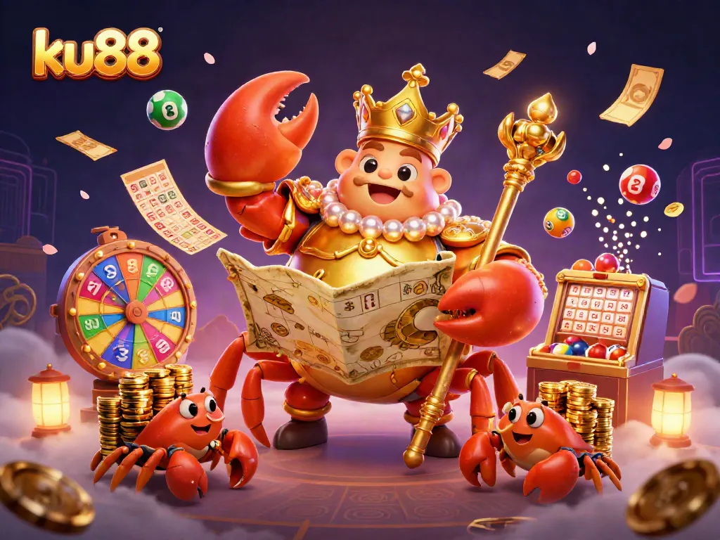Engage with the thrilling ku88 casino experience, featuring a regal crab and dynamic golden prizes.