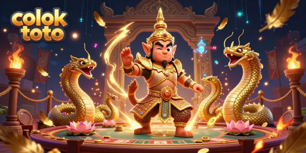 Experience thrilling gameplay with colok toto in a vibrant online gambling scene featuring legendary guardians and Naga companions.