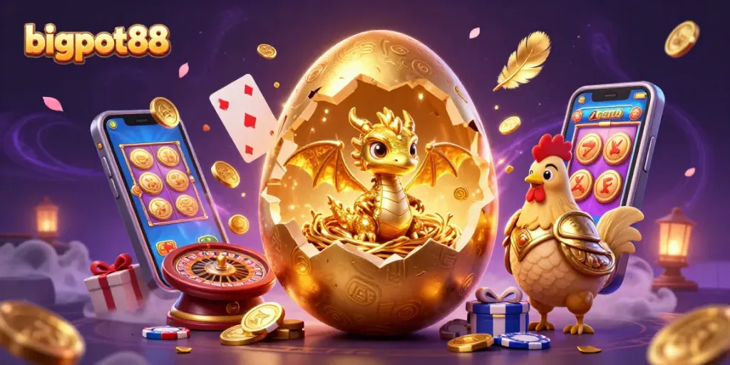 bigpot88 mengungkapkan permainan slot yang menguntungkan dengan naga emas dan chip poker