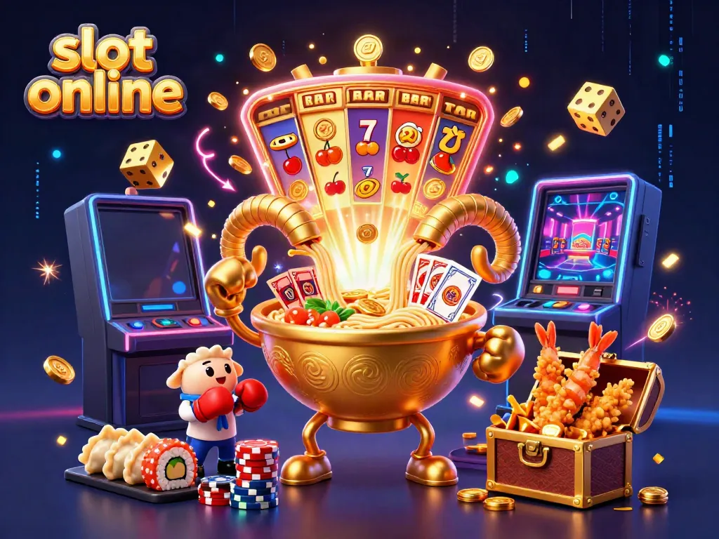 Experience vibrant slot online excitement with dynamic casino characters and an explosion of gaming elements.