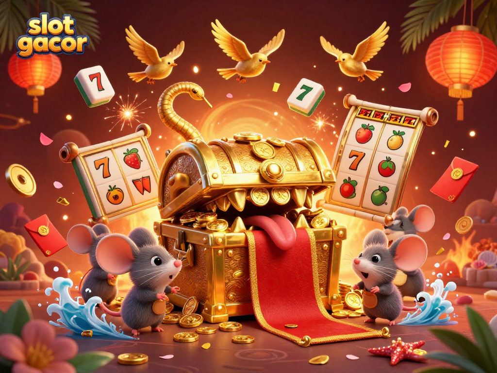 Menangkan slot gacor dengan ilustrasi kotak harta karun emas yang menarik perhatian di KOITOTO untuk petualangan beruntung.