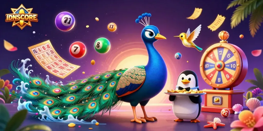 Experience the excitement of IDNSCORE with dynamic lottery gaming visuals and colorful action!
