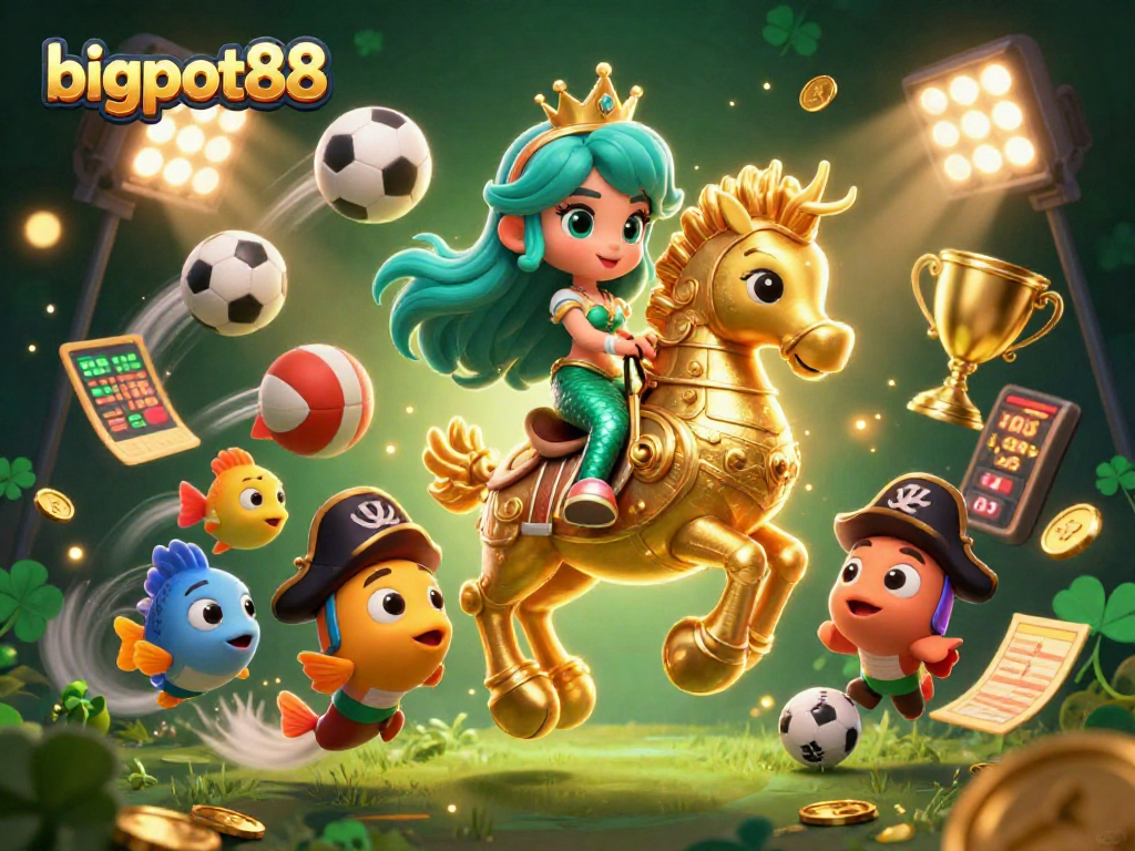 Menyelami pengalaman bermain di bigpot88 dengan karakter kartun putri duyung dan elemen kasino yang menarik.