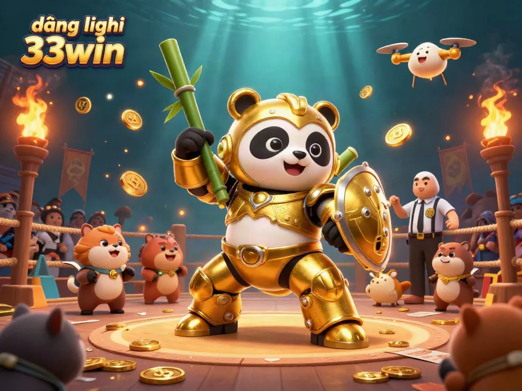 Experience the excitement of đăng ký 33win in a vibrant 3D casino gaming arena packed with action and gold.
