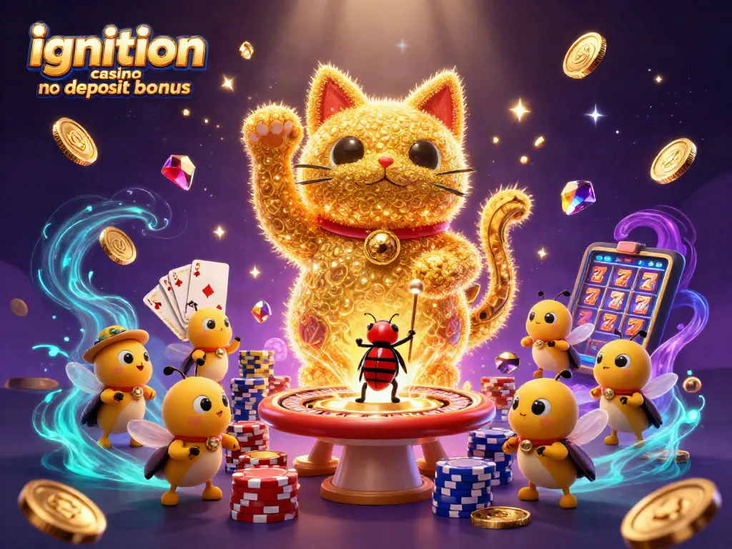 Engage with the ignition casino no deposit bonus while exploring dynamic casino elements in a vibrant illustration.