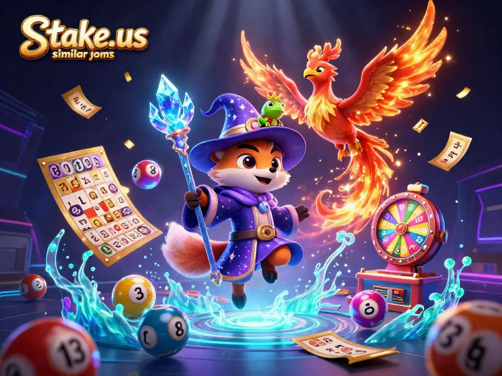 Play exciting games at stake.us similar sites with colorful lottery elements in a vibrant fantasy setting.