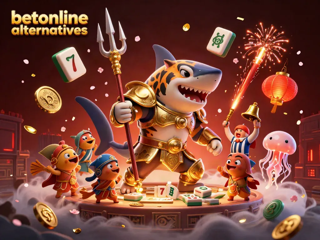 Engage with exciting betonline alternatives in this vibrant 3D casino scene filled with dynamic gaming elements.