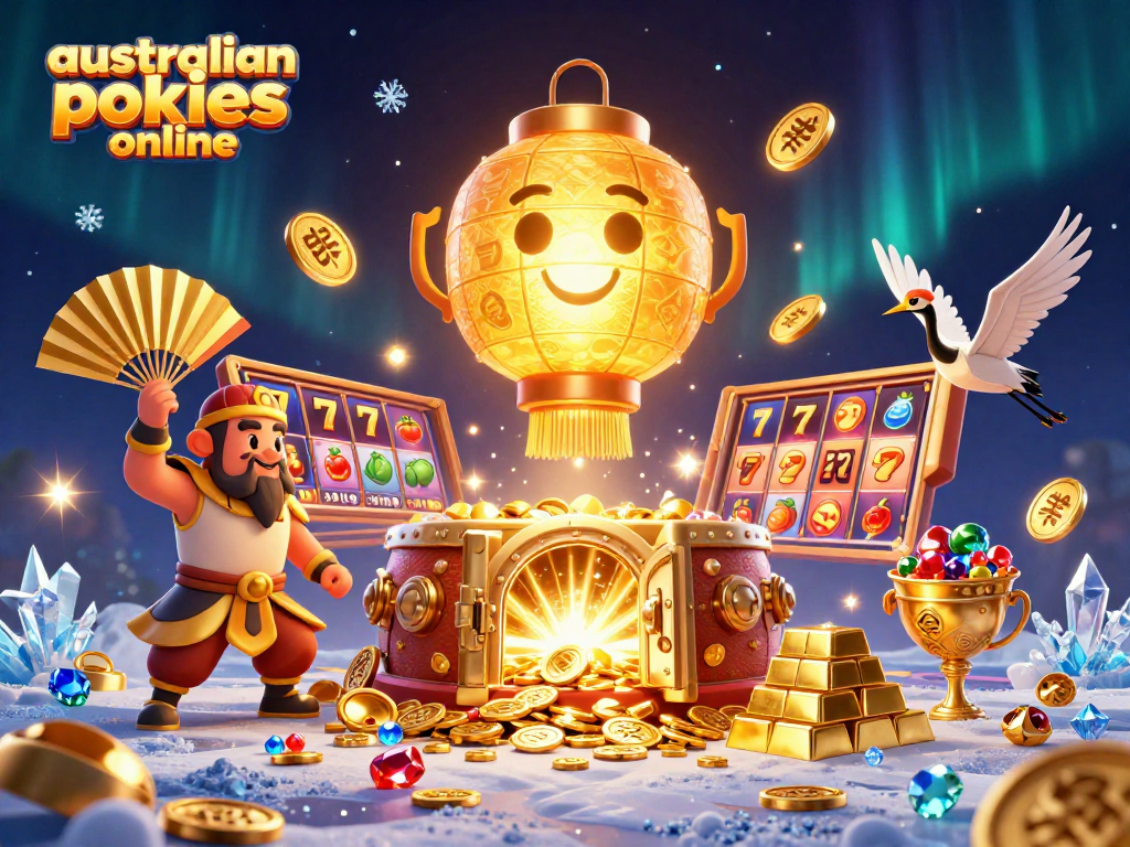 Experience thrilling australian pokies online with vibrant characters and shimmering gold treasures.