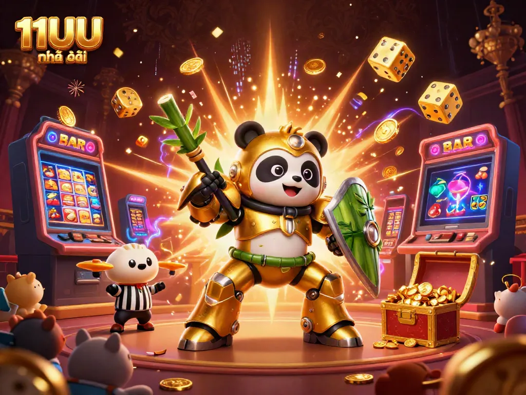 Engage with thrilling gameplay at 11UU nhà cái featuring vibrant lucky symbols, dynamic characters, and exciting casino elements.