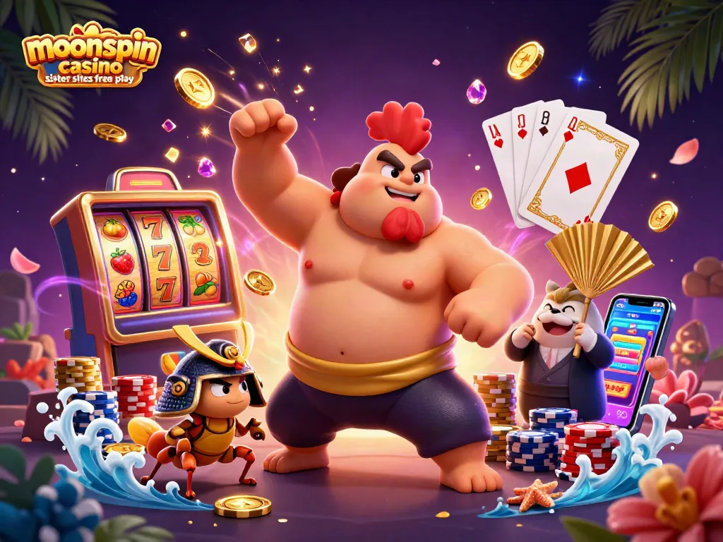 Experience the excitement of moonspin casino sister sites free play with vibrant characters and dynamic casino elements.
